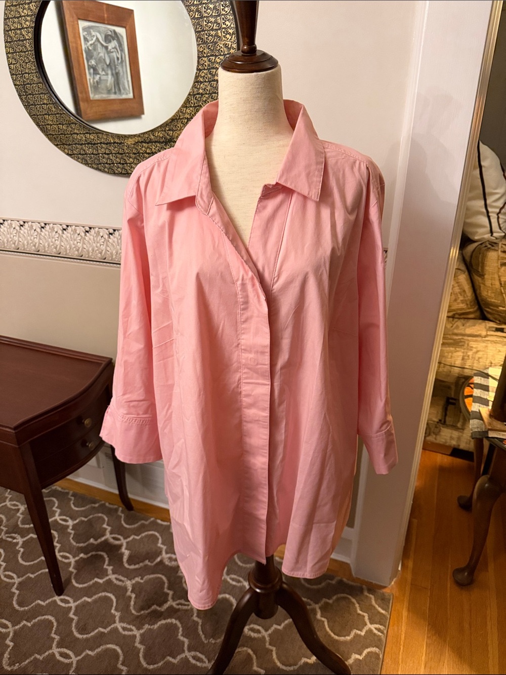 Martha Stewart never worn 3x Classic Pink Button-Front Women's Shirt